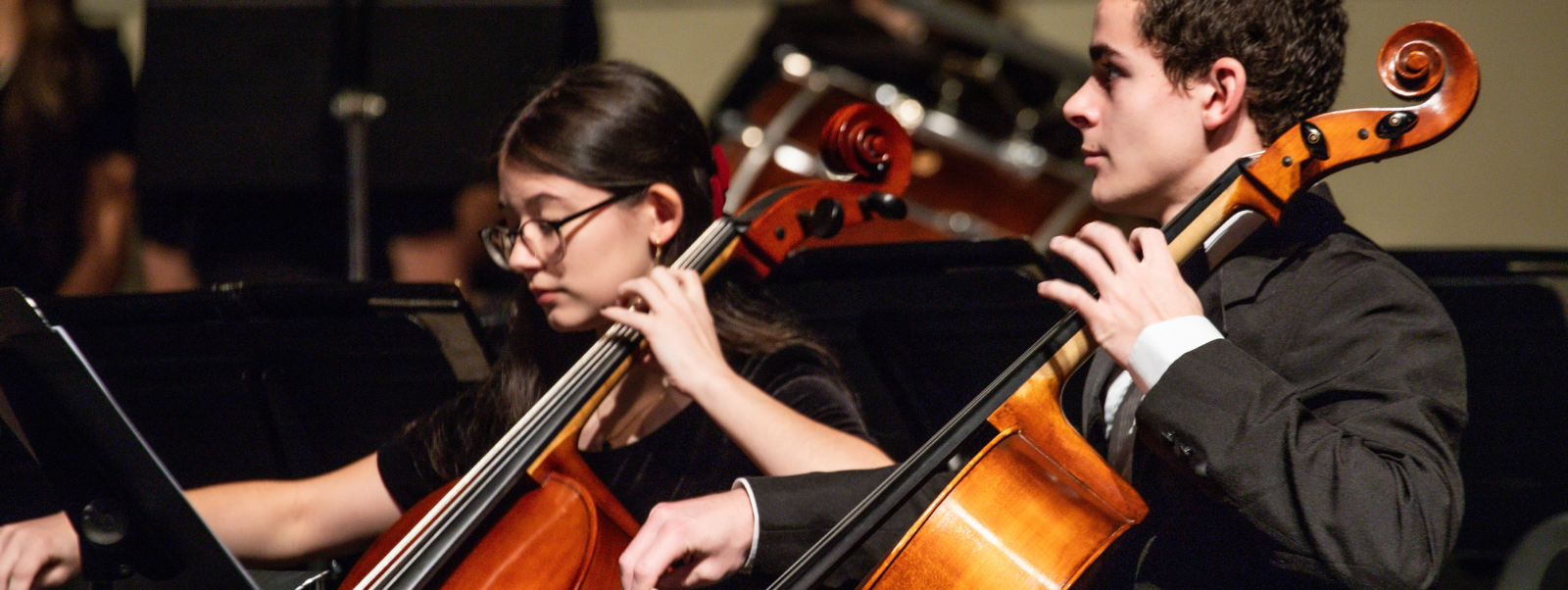 Choral and instrumental ensembles perform together